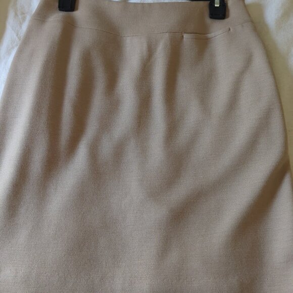 Valerie Stevens Pencil Skirt Size 4 Tan Pure Wool - Picture 3 of 8